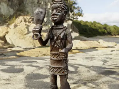 Gong Bell Carrier Benin Bronzes Low-poly 3D model