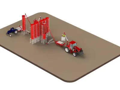 WG 4006 - STL Grain silo - 12 3D model