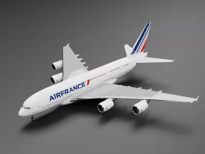 Airbus A380-800 with AirFrance Livery 3D model