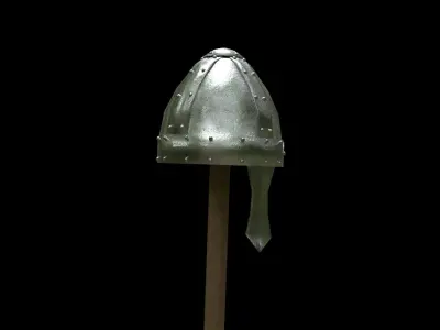 Medieval Nomad helmet 2 Low-poly 3D model