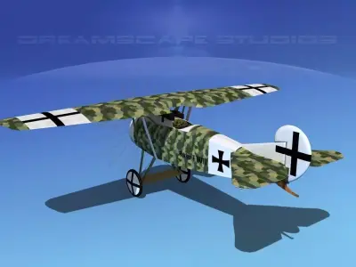 Fokker DVIII V04 3D model