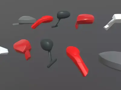 Car Side View Mirrors Low-poly 3D model