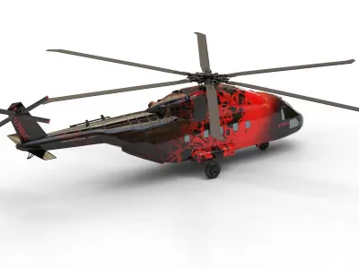 Civil helicopter Low-poly Low-poly 3D model
