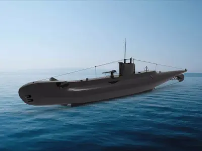 British U-class submarine 3D model