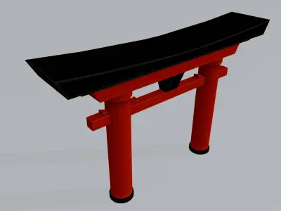 Japanese Myojin Torii Low-poly 3D model