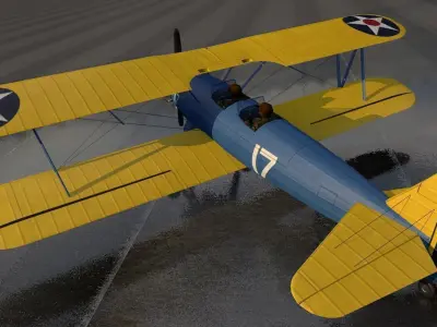 Boeing PT-17 Stearman or Kaydet - Model 75 3D model