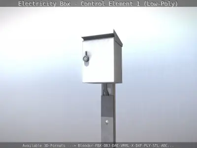 Electricity Box - Control Element 1 Low-Poly Version Low-poly 3D model
