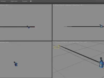 Cartoon fishing rod Low-poly 3D model