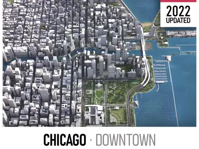 Chicago Low-poly 3D model