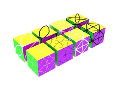 Rubiks Cubes Collection 3D model