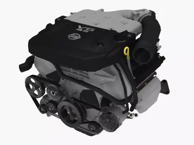 Nissan 350z VQ35DE engine Low-poly 3D model