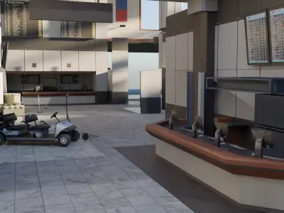 Call of Duty Terminal Map with Textures Low-poly 3D model