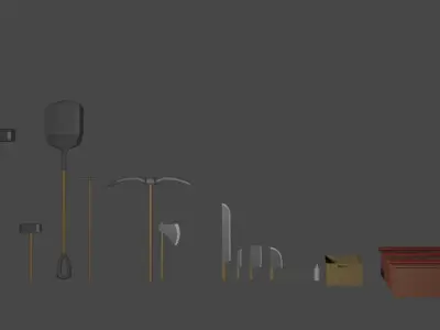 low poly tools basic bundle Free 3D model