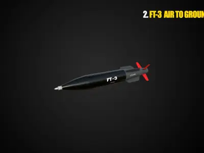 Air to ground missile and bomb lowpoly package Low-poly 3D model