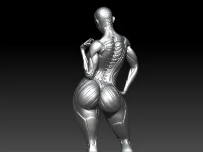 cyber girl stand 3D print model