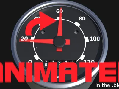 speedometer Low-poly 3D model