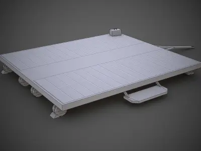 Helicopter Dolly-Trailer-Handler Low-poly 3D model