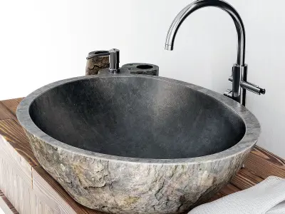 Washbasin stone gray n9 3D model