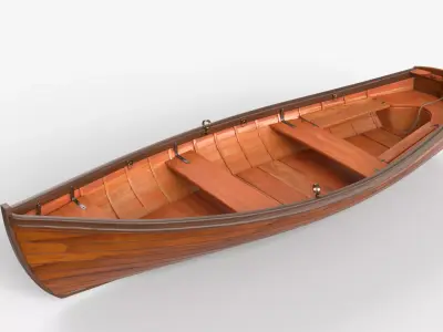 wooden boat 3D model