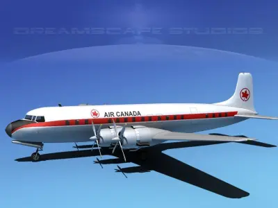 Douglas DC-7C Air Canada 3D model