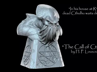 Cthulhu The Great Old One Bust - Lovecraft  3D print model purchase