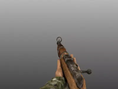 WWII Animated Weapons and Arms 3D model