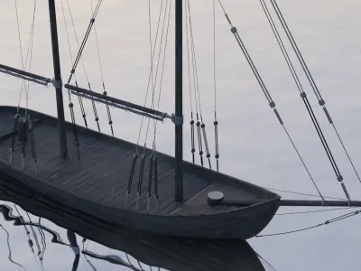 corvette ship Free 3D model