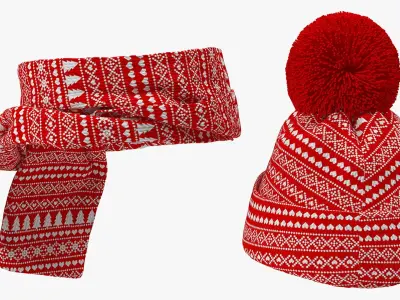 Christmas Hat with Scarf 3D model