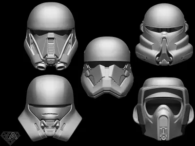 Star Wars Troopers helmets set 3D print model