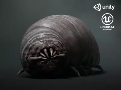 Horror worm - Game Ready Low-poly 3D model Low-poly 3D model