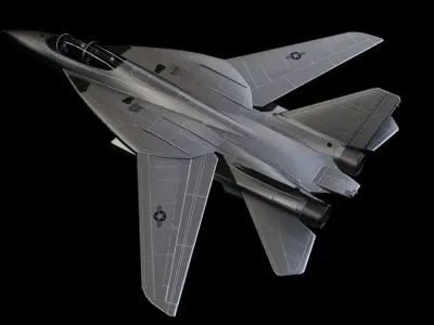 F-28 Tomcat US Fighter Jet Low-poly 3D model