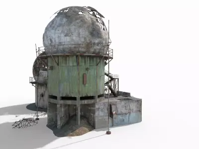 Damaged Old Radars 3D model