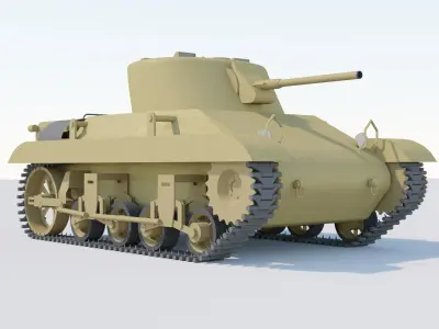 M22 Locust Tank Low-poly 3D model