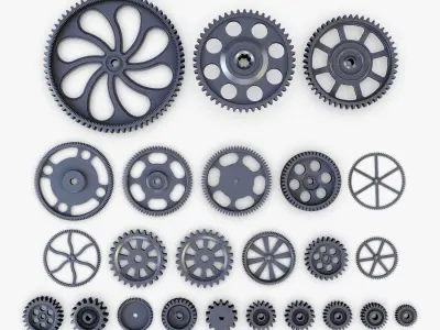 Gears Set v 1 of 3D model