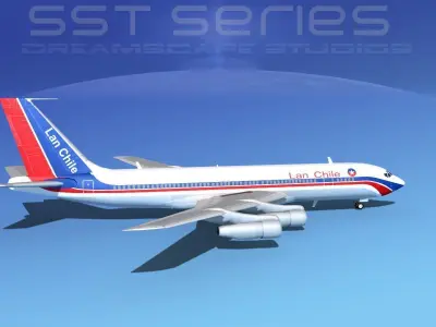 Boeing 707-320 SS Lan Chile Airways 3D model