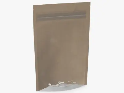 Zipper Kraft Paper Bag with Transparent Front 50 g Mockup 3D model