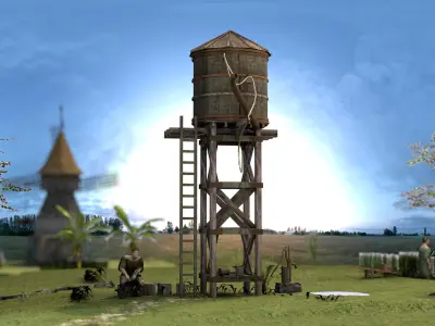 Medieval Water Tank 3D model