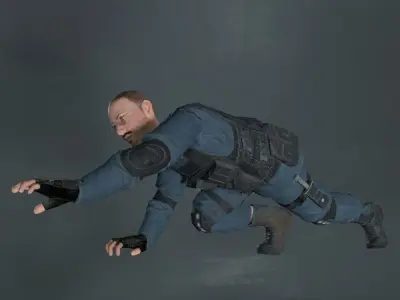 Rigged Soldier 2 3D model