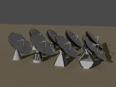 VSR Radio Telescope Free low-poly 3D model