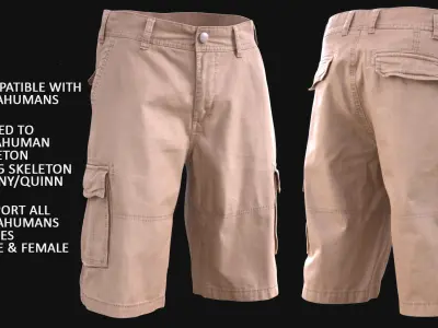 Shorts 93 - All MH Bodies and UE5 Skeletons - Rigged Low-poly 3D model