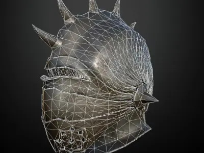 HELMET10 Game Ready helmet with spikes Low-poly 3D model