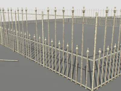 Railing Fence pack 3 Low-poly 3D model