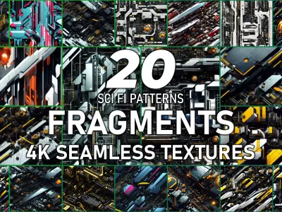 20 Seamless Sci-fi Patterns - Fragments Texture Texture