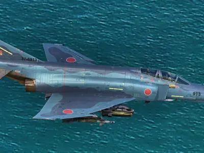 F4 Phantom 2 Kai - With Cockpit-Fully Rigged-High Resolution Low-poly 3D model