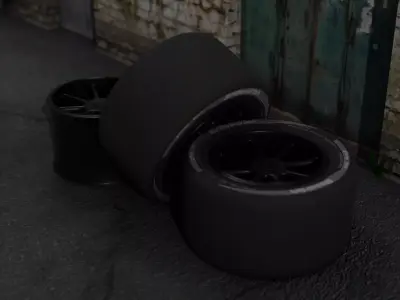 Super Slick Wheel and Tire Game Ready Free low-poly 3D model