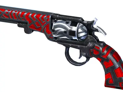 Multibarrel Short Barrel Revolver 03 Low-poly 3D model