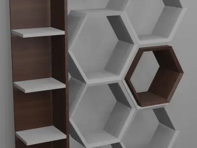 modern shelf 3D model purchase