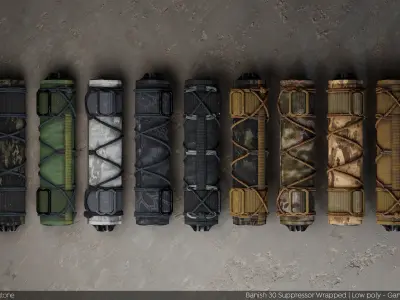 Banish 30 Suppressor Wrapped PBR Game Ready - Silencer Low-poly 3D model