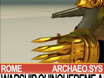 Roman Warship Quinquereme A 3D model