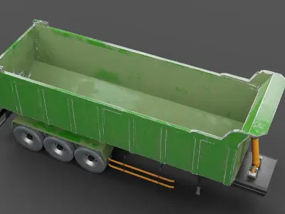 Dusty agricultural trailer 3D model